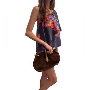 Gucci chocolate brown suede clutch